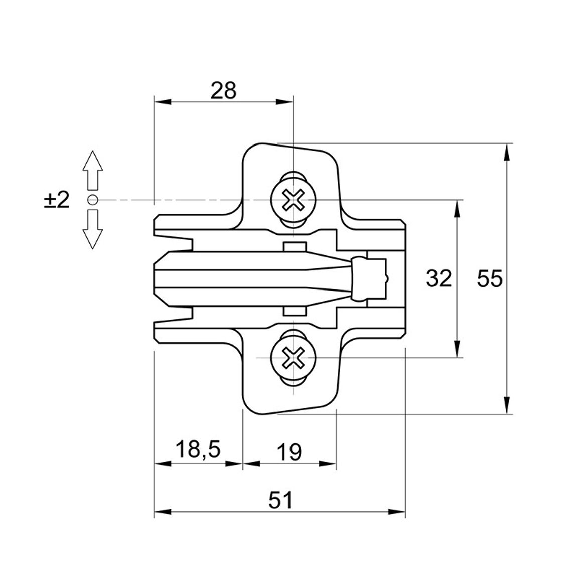 Монтажная планка Sensys, D=1,5мм, с евровинтом, 9071626, Hettich Монтажная планка Sensys, D=1,5мм, с евровинтом, 9071626, Hettich