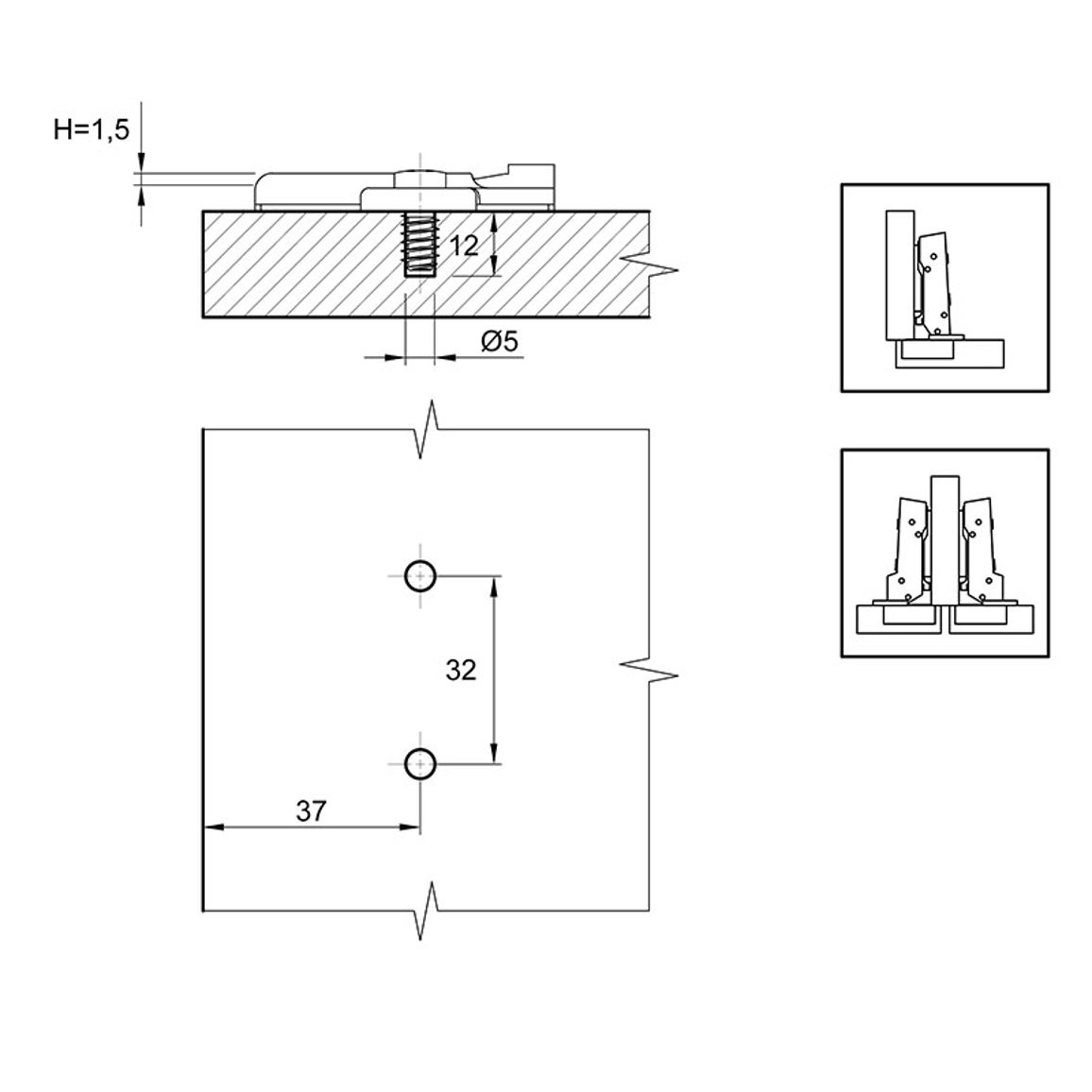Монтажная планка Sensys, D=1,5мм, с евровинтом, 9071626, Hettich Монтажная планка Sensys, D=1,5мм, с евровинтом, 9071626, Hettich
