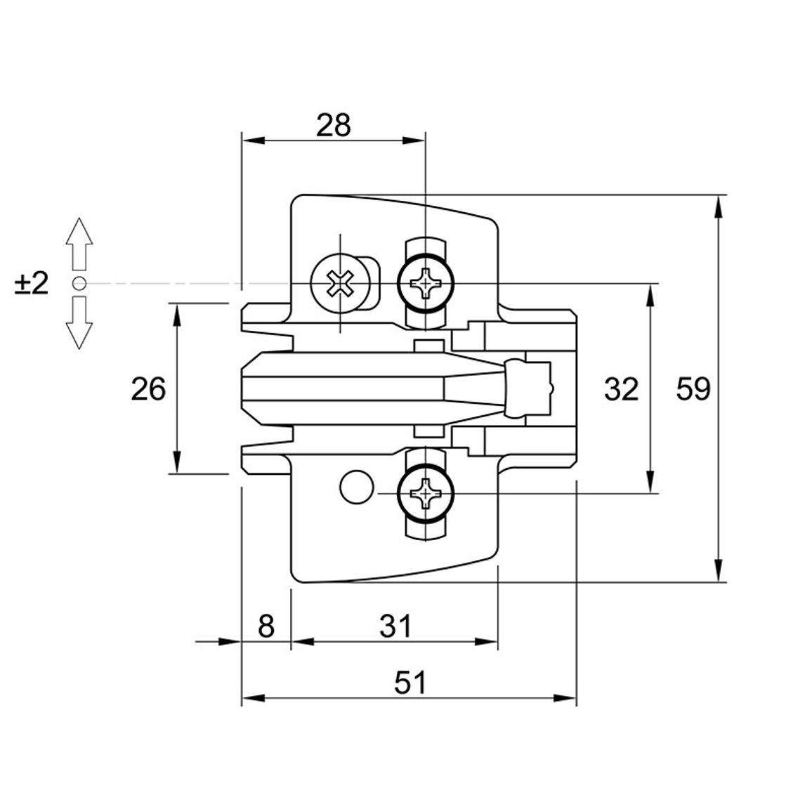 Монтажная планка Sensys, D=1,5мм, c эксцентриком, 9071671, Hettich Монтажная планка Sensys, D=1,5мм, c эксцентриком, 9071671, Hettich