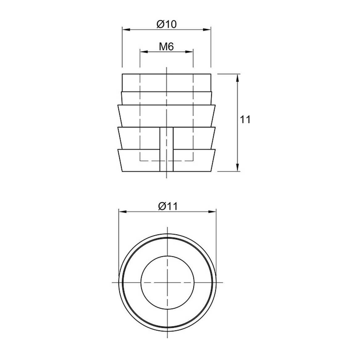 Муфта М6 L=11 D=10, забивна, пластик, нерозтискна, №33 (1004928) Hettich Муфта М6 L=11 D=10, забивна, пластик, нерозтискна, №33 (1004928) Hettich