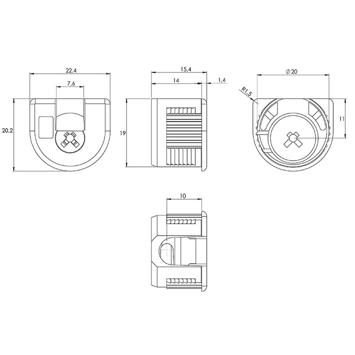 Стяжка VB 35/18, белая (9116944) Hettich