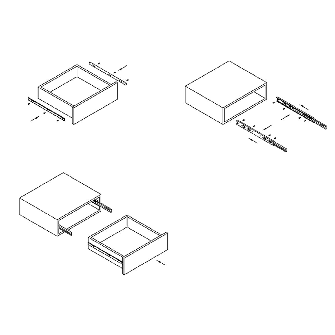 Направляючі телескопічні H=42mm L=500mm чорні