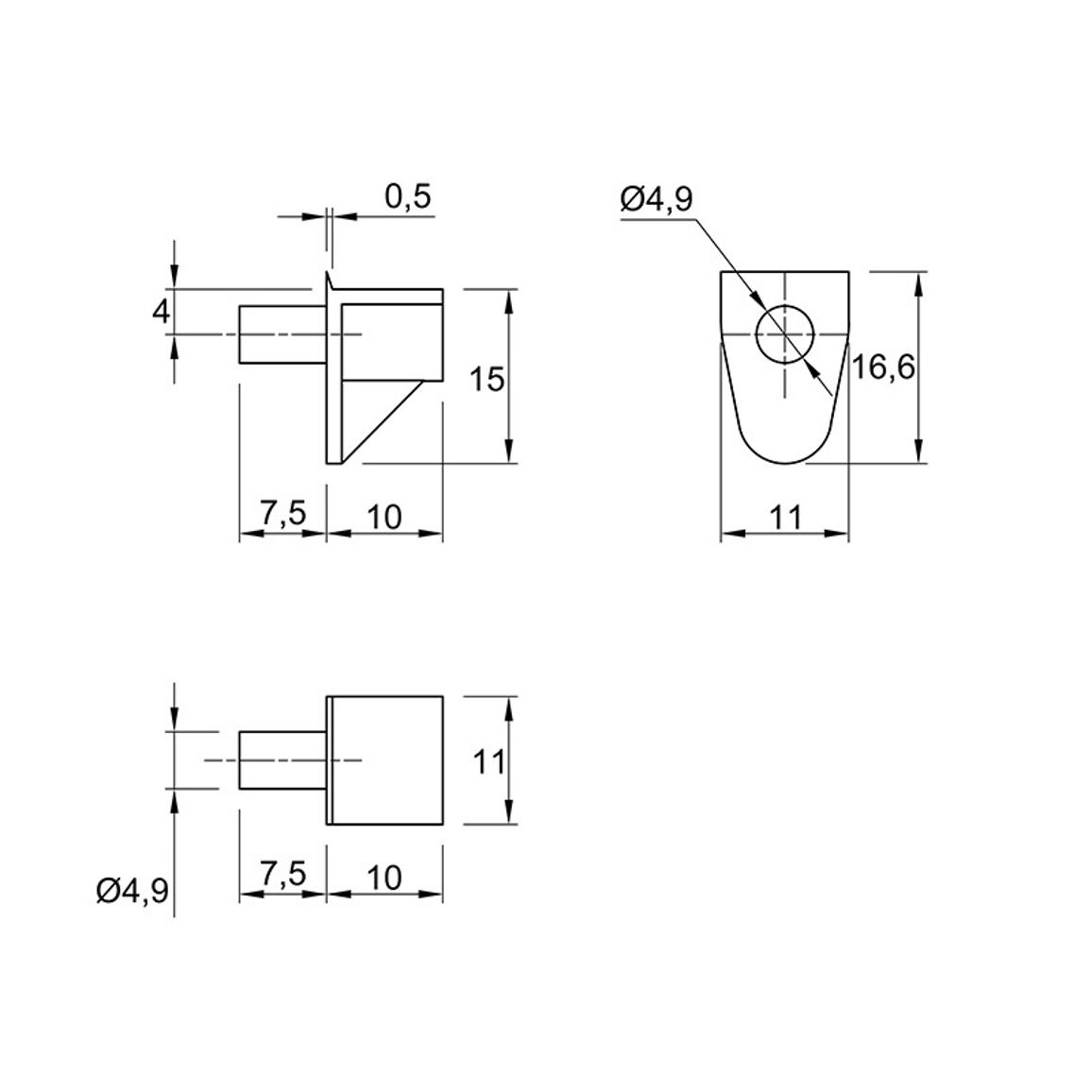 Полицетримач Safety D=5мм, прозорий (16180) Hettich