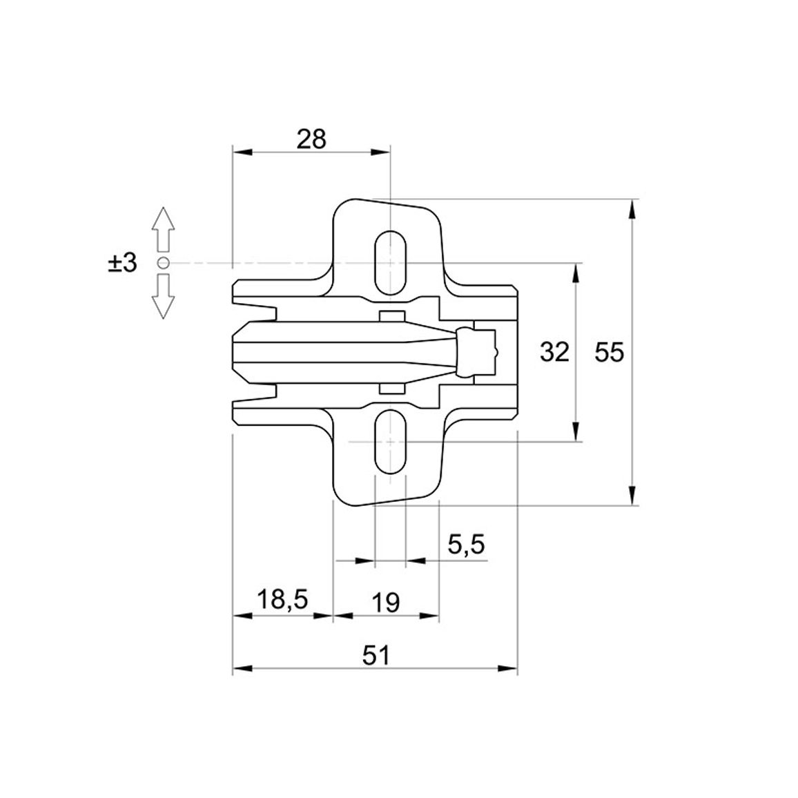 Монтажна планка Sensys дистанція 5 (9071578) Hettich Монтажна планка Sensys дистанція 5 (9071578) Hettich