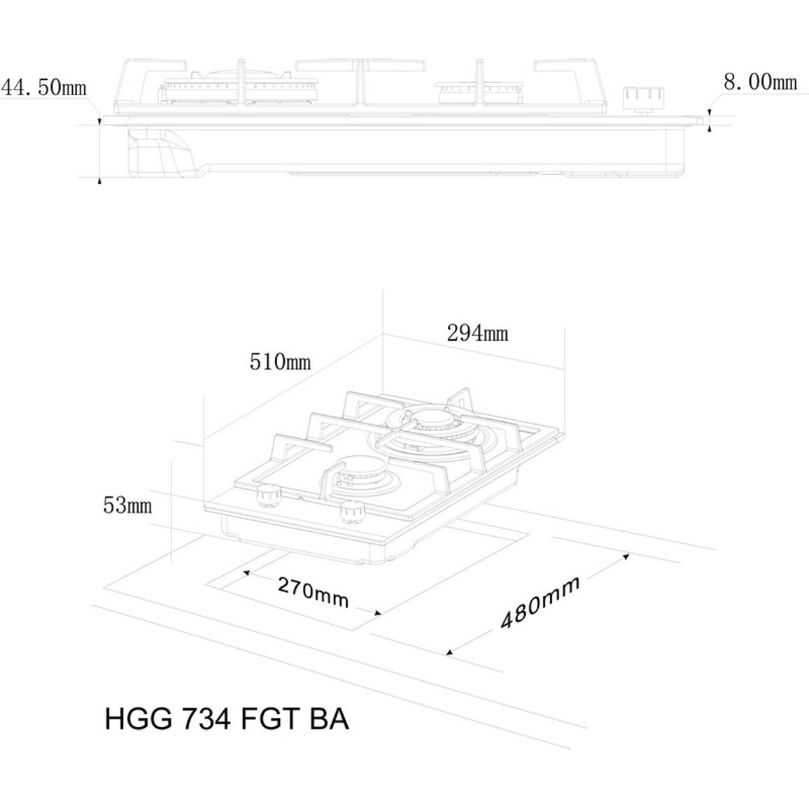 Газова поверхня INTERLINE HGG 734 FGT BA