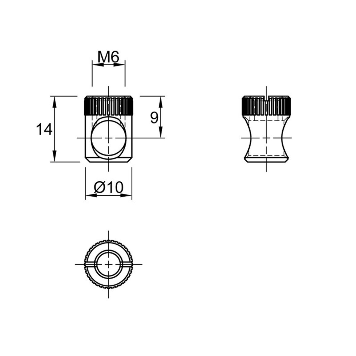 Корпус стяжки Housing, D=10, L=14, метал, (B005) Permo