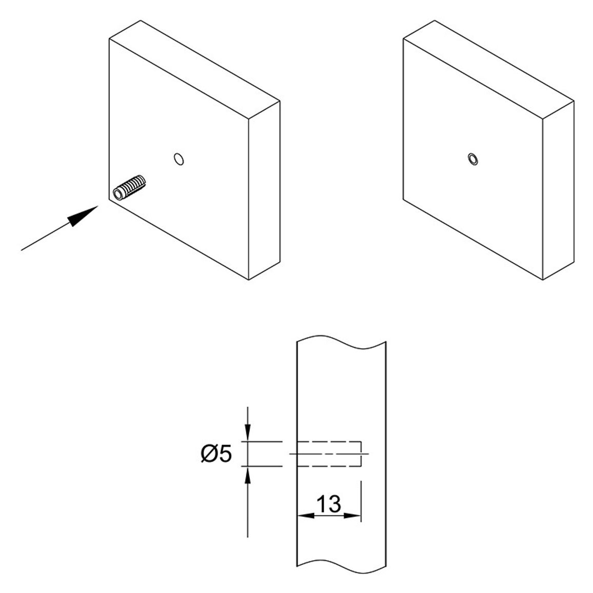 Муфта под саморез L=13 D=5, забивная, пластик, разжимаемая, №43 (1004932) Hettich