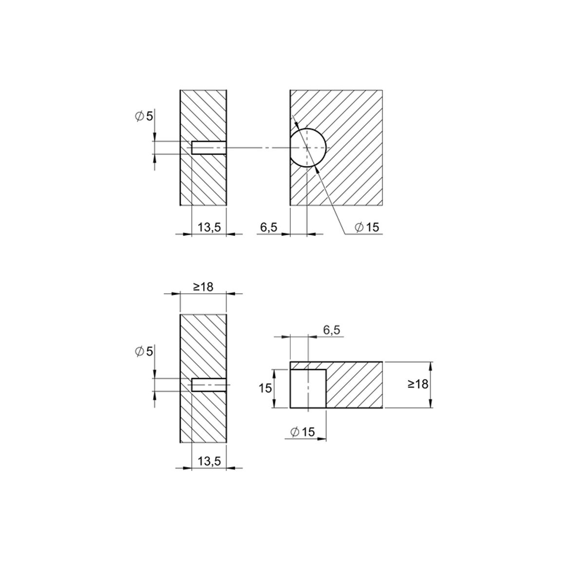 Стяжка для полок 18 мм Shelf Block D=15, Permo Стяжка для полок 18 мм Shelf Block D=15, Permo