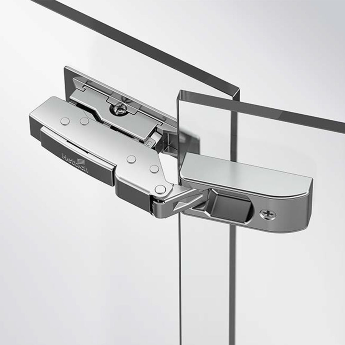 Петля Clip-on, 110°, Sensys, для стекла 4–6мм, фасад стекло — корпус стекло, никель, Hettich Петля Clip-on, 110°, Sensys, для стекла 4–6мм, фасад стекло — корпус стекло, никель, Hettich