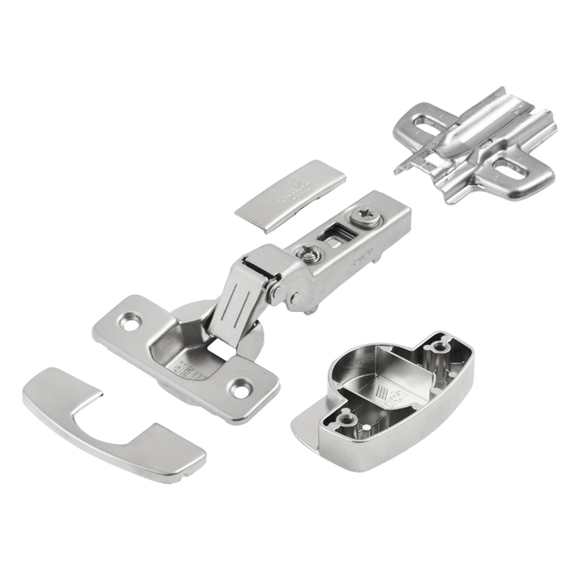 Петля Clip-on, 95°/110°, Sensys, для стекла 4–8мм, фасад стекло — корпус ДСП, никель, Hettich Петля Clip-on, 95°/110°, Sensys, для стекла 4–8мм, фасад стекло — корпус ДСП, никель, Hettich