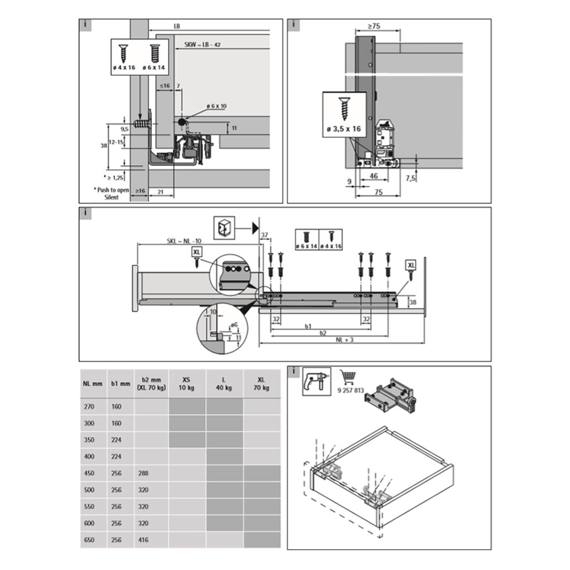 Направляющая Actro YOU L=400мм (40 кг), левая (9256984) Hettich Направляющая Actro YOU L=400мм (40 кг), левая (9256984) Hettich