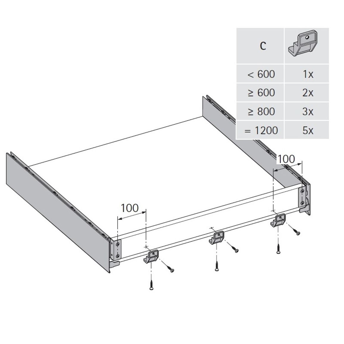AvanTech YOU кріплення задньої панелі (9257702) Hettich AvanTech YOU кріплення задньої панелі (9257702) Hettich