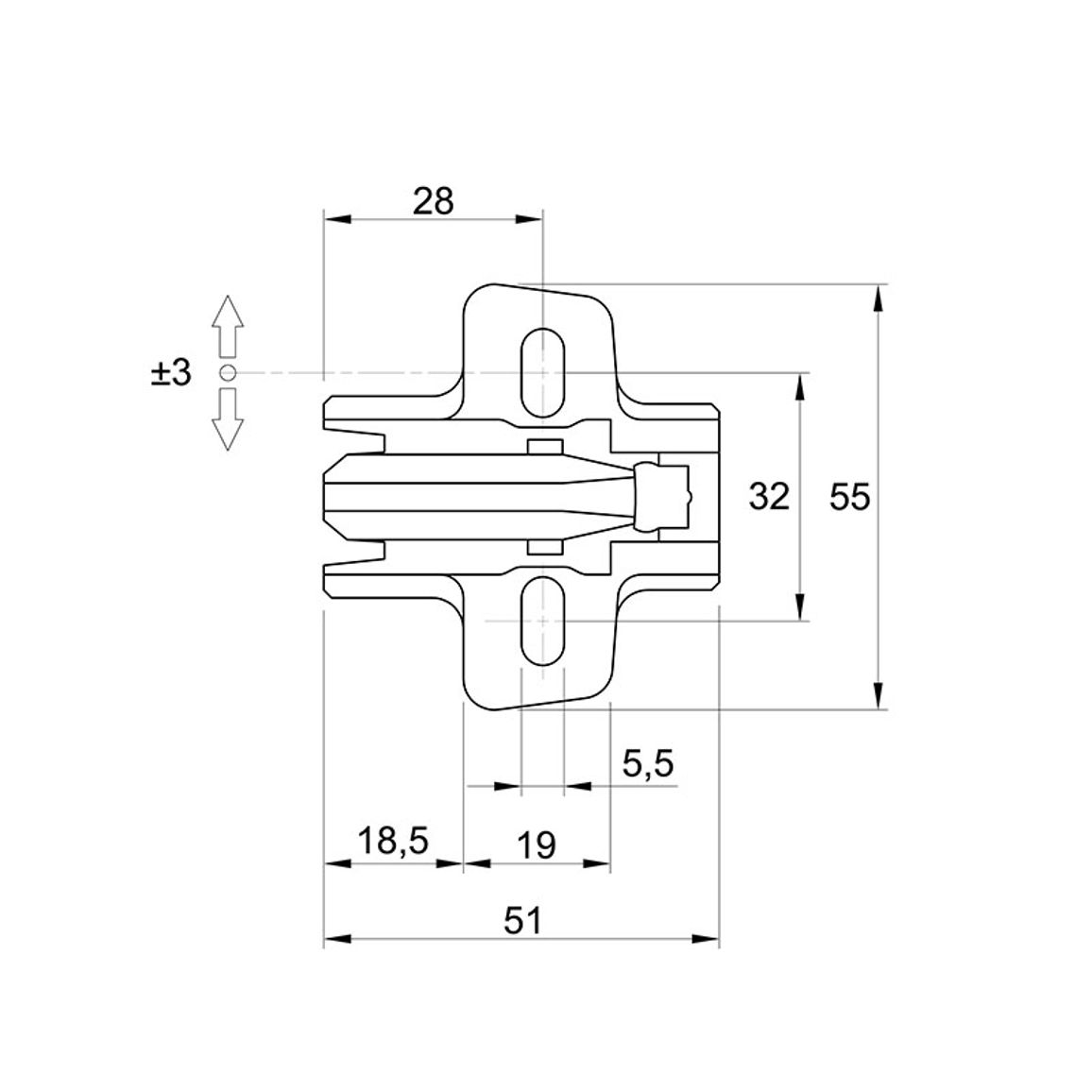 Монтажная планка Sensys дистанция 8 (9071579) Hettich Монтажная планка Sensys дистанция 8 (9071579) Hettich
