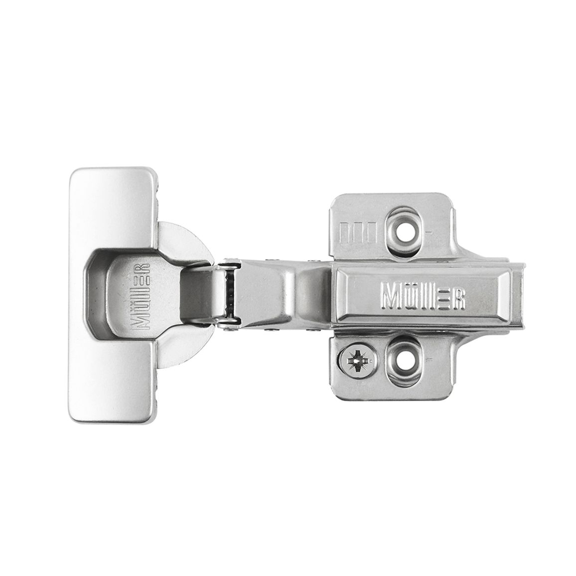 Петля Clip-On 105°, внутренняя, с пружиной, никель, Muller Profi Line Петля Clip-On 105°, внутренняя, с пружиной, никель, Muller Profi Line