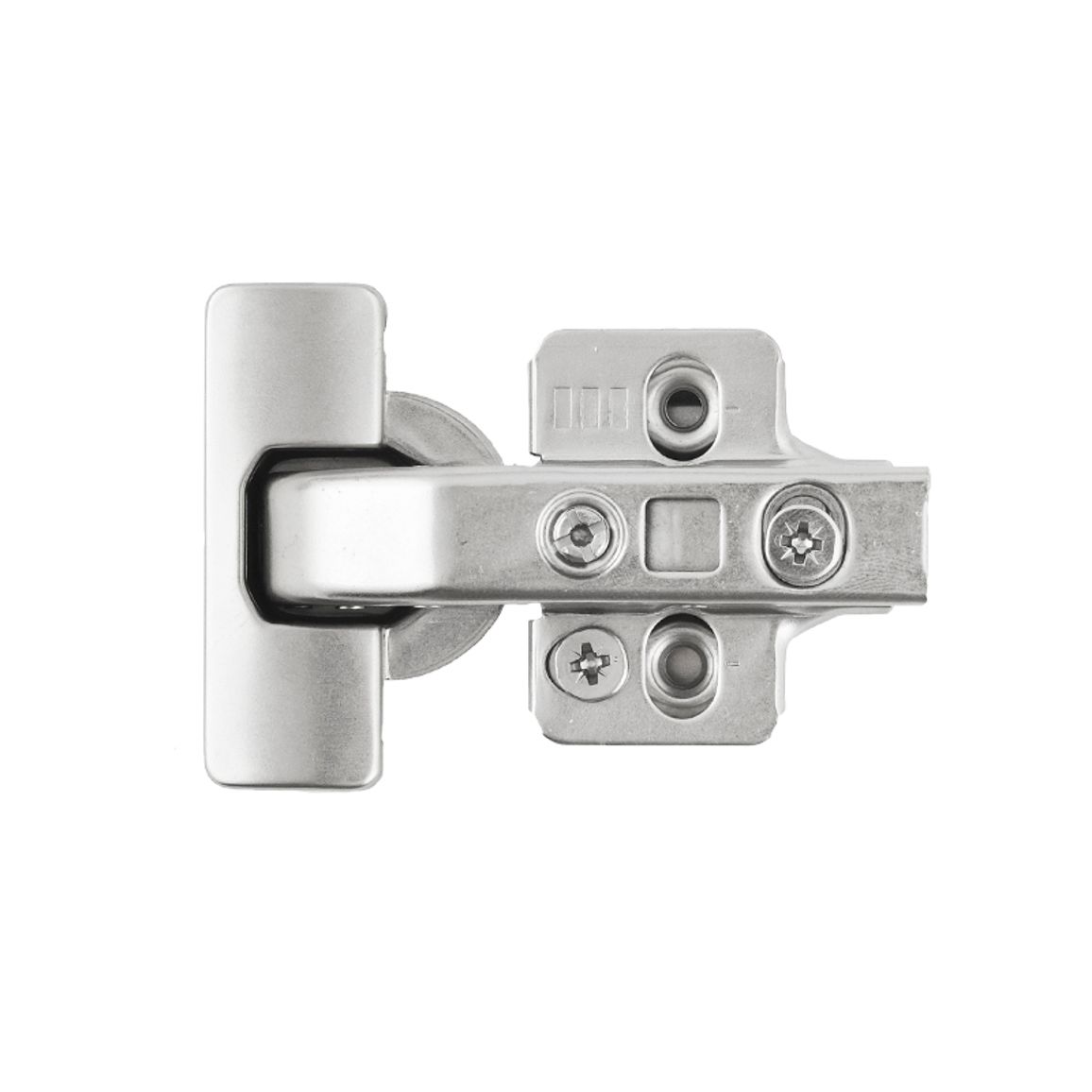 Петля Clip-On, 90°, равнолежащая, с пружиной, никель, 3D, Muller Profi Line