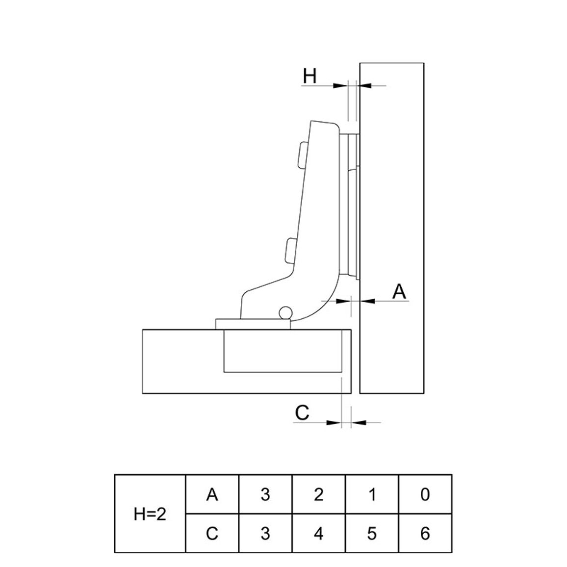 Петля Slide-On, 110°, внутренняя, с пружиной, с усиленной лапкой, Muller