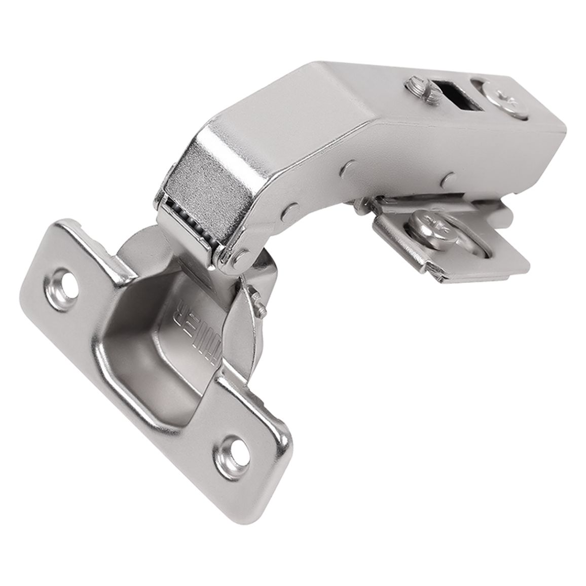 Петля Clip-On, 90° равнолежащая, с доводчиком, никель, 3D Muller Profi Line Петля Clip-On, 90° равнолежащая, с доводчиком, никель, 3D Muller Profi Line