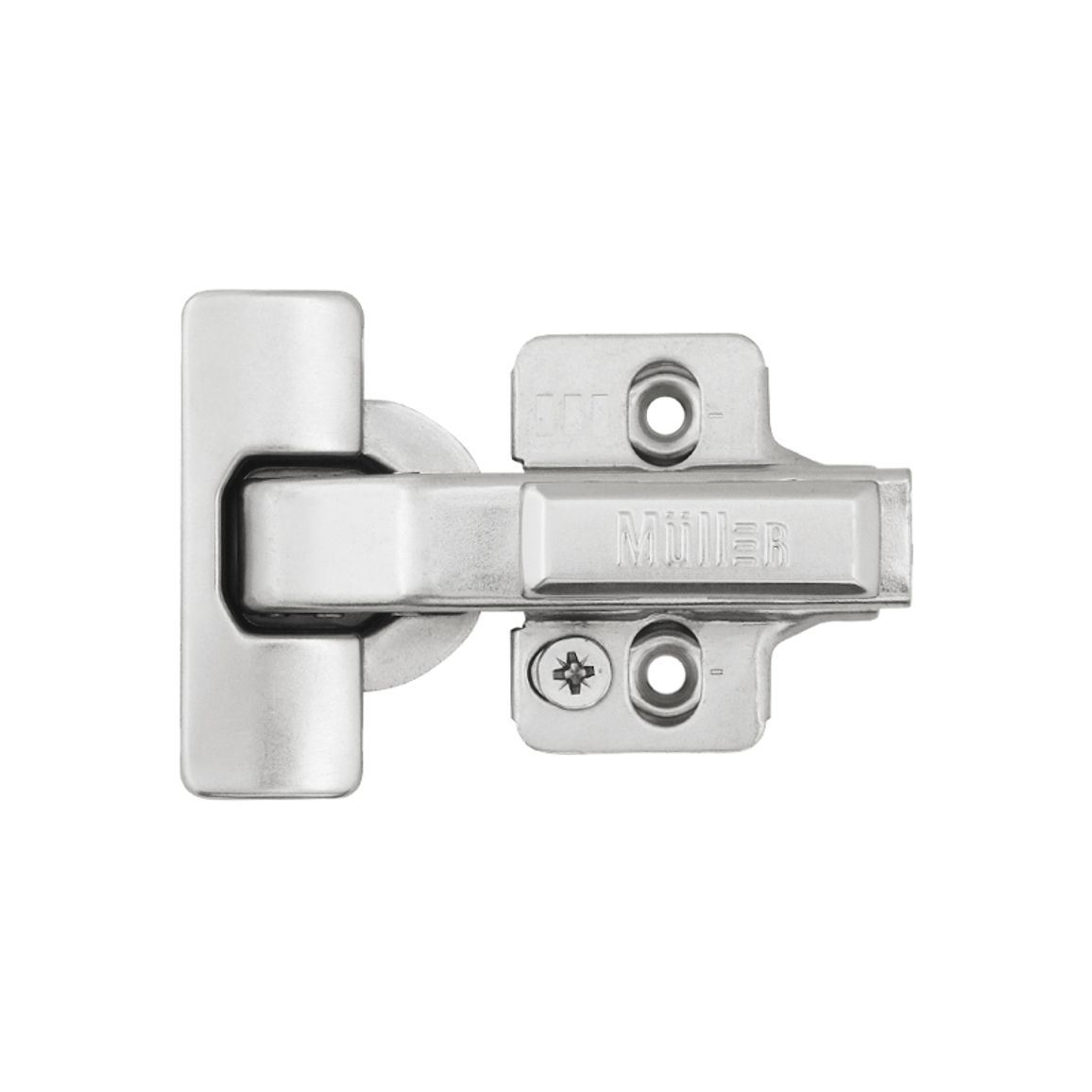 Петля Clip-On, 90° равнолежащая, с доводчиком, никель, 3D Muller Profi Line Петля Clip-On, 90° равнолежащая, с доводчиком, никель, 3D Muller Profi Line
