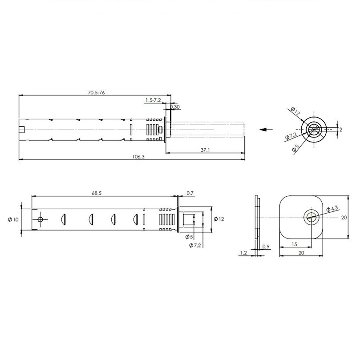 Механизм P2O Magnet, белый, врезной, длинный ход (9089593) Hettich Механизм P2O Magnet, белый, врезной, длинный ход (9089593) Hettich