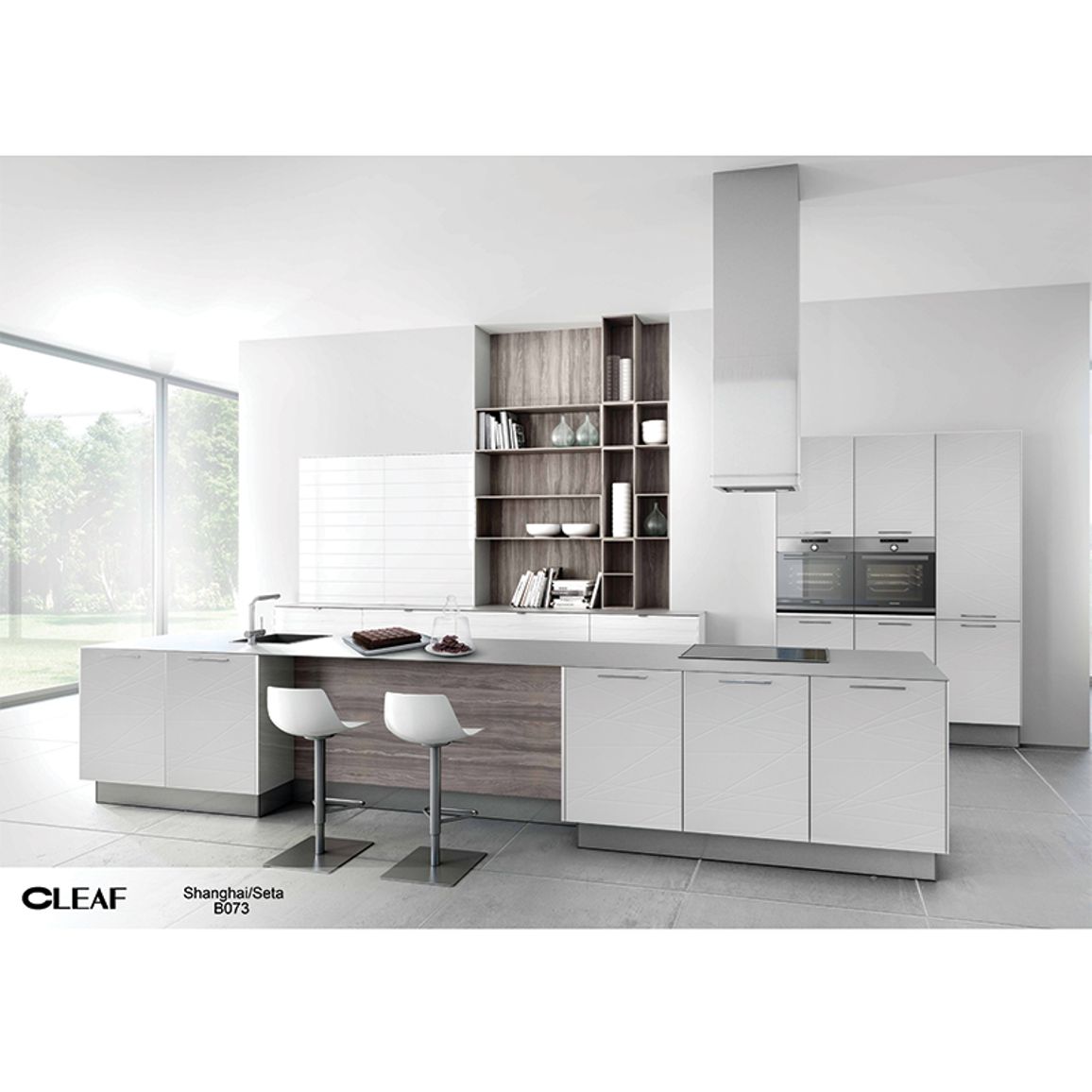 ДСП CLEAF Shanghai/Seta B073 Белый поперечная текстура 2800х2070х8-9,4 мм ДСП CLEAF Shanghai/Seta B073 Белый поперечная текстура 2800х2070х8-9,4 мм