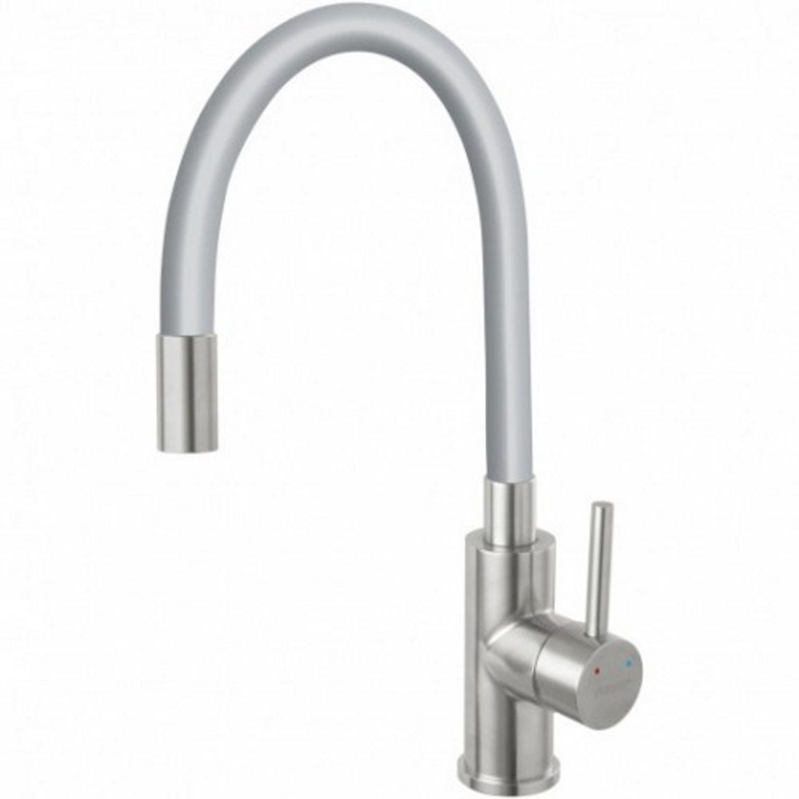 Змішувач Zumba INOX з гнучким виливом сірий Ferro Змішувач Zumba INOX з гнучким виливом сірий Ferro