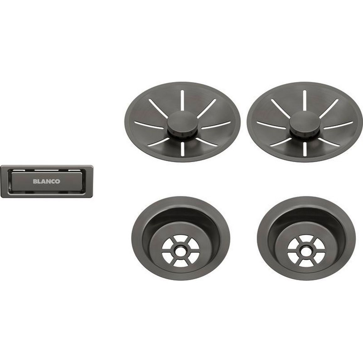 Набір декоративних елементів C-overflow satin dark steel (дві чаші) BLANCO (206901) Набір декоративних елементів C-overflow satin dark steel (дві чаші) BLANCO (206901)