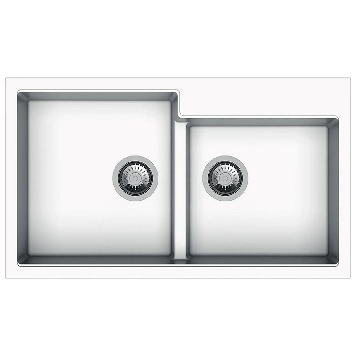 Мийка граніт Navio 86x50x20 Alpine White Fabiano