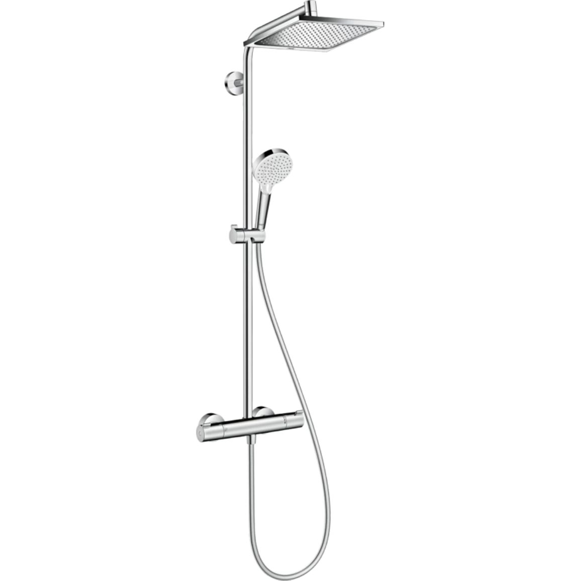 Душова система Crometta E Showerpipe EcoSmart 240 1jet з термостатом Chrome Hansgrohe (27281000)
