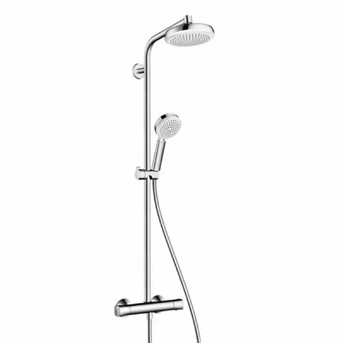 Душова система Crometta 160 1jet Showerpipe з термостатом White/Chrome Hansgrohe (27264400) Душова система Crometta 160 1jet Showerpipe з термостатом White/Chrome Hansgrohe (27264400)