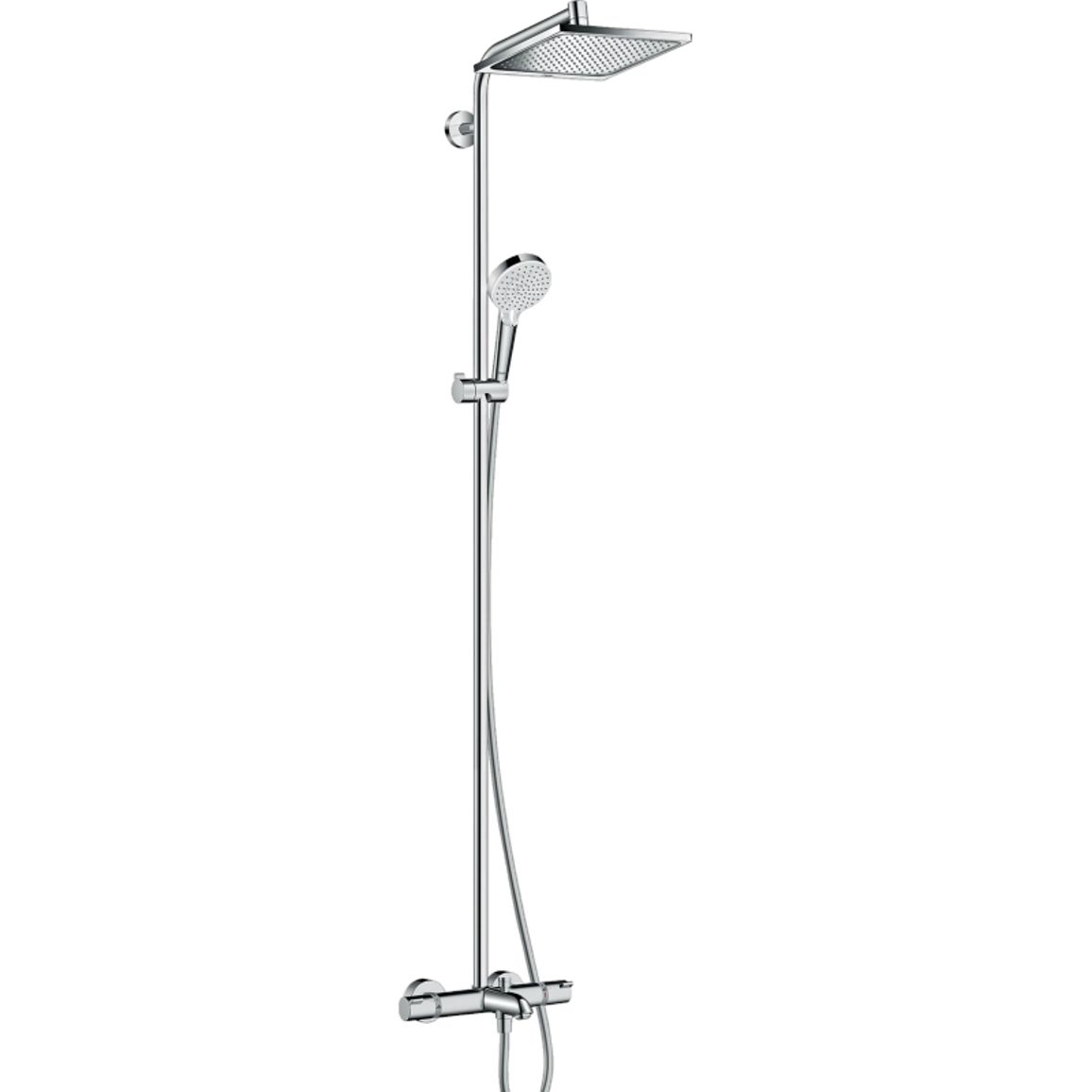 Душова система Crometta E Showerpipe 240 1jet для ванни з термостатом Chrome Hansgrohe (27298000) Душова система Crometta E Showerpipe 240 1jet для ванни з термостатом Chrome Hansgrohe (27298000)