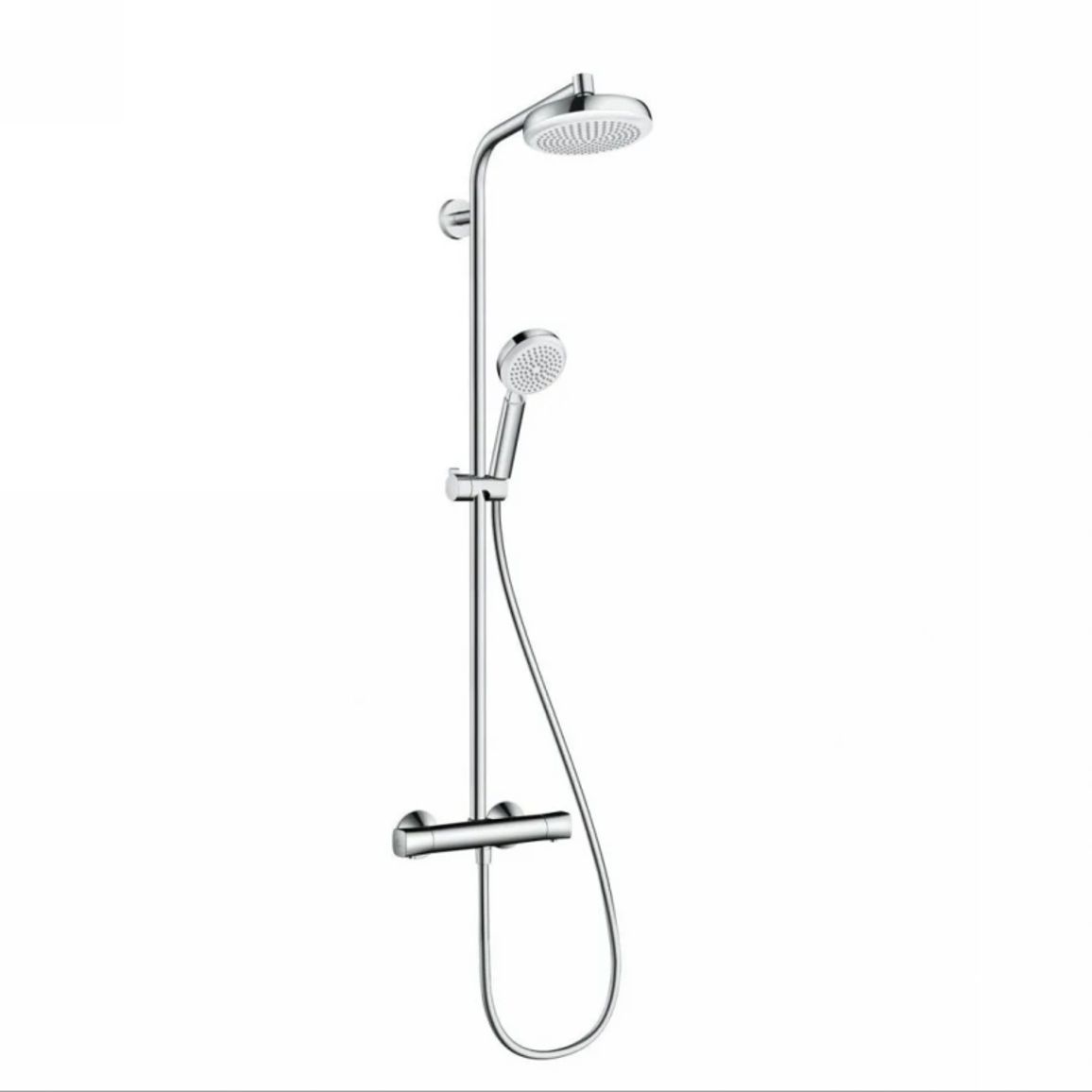 Душова система Crometta 160 Showerpipe EcoSmart 1jet з термостатом White/Chrome Hansgrohe (27265400)