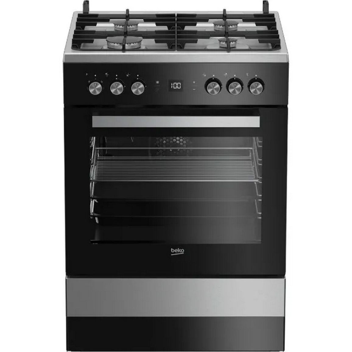 Плита комбінована чорна/нержавіюча сталь FSM62530DXMS Beko