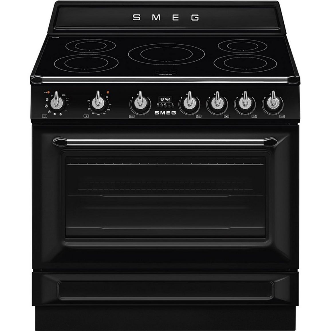 Варильний центр TR90IPBL 90 см чорний Smeg (VICTORIA) Варильний центр TR90IPBL 90 см чорний Smeg (VICTORIA)