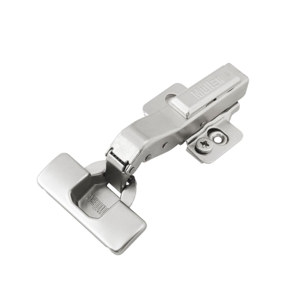 Завіса Clip-On, 45°, кутова, з дотягувачем, нікель, 3D Muller Profi Line Завіса Clip-On, 45°, кутова, з дотягувачем, нікель, 3D Muller Profi Line