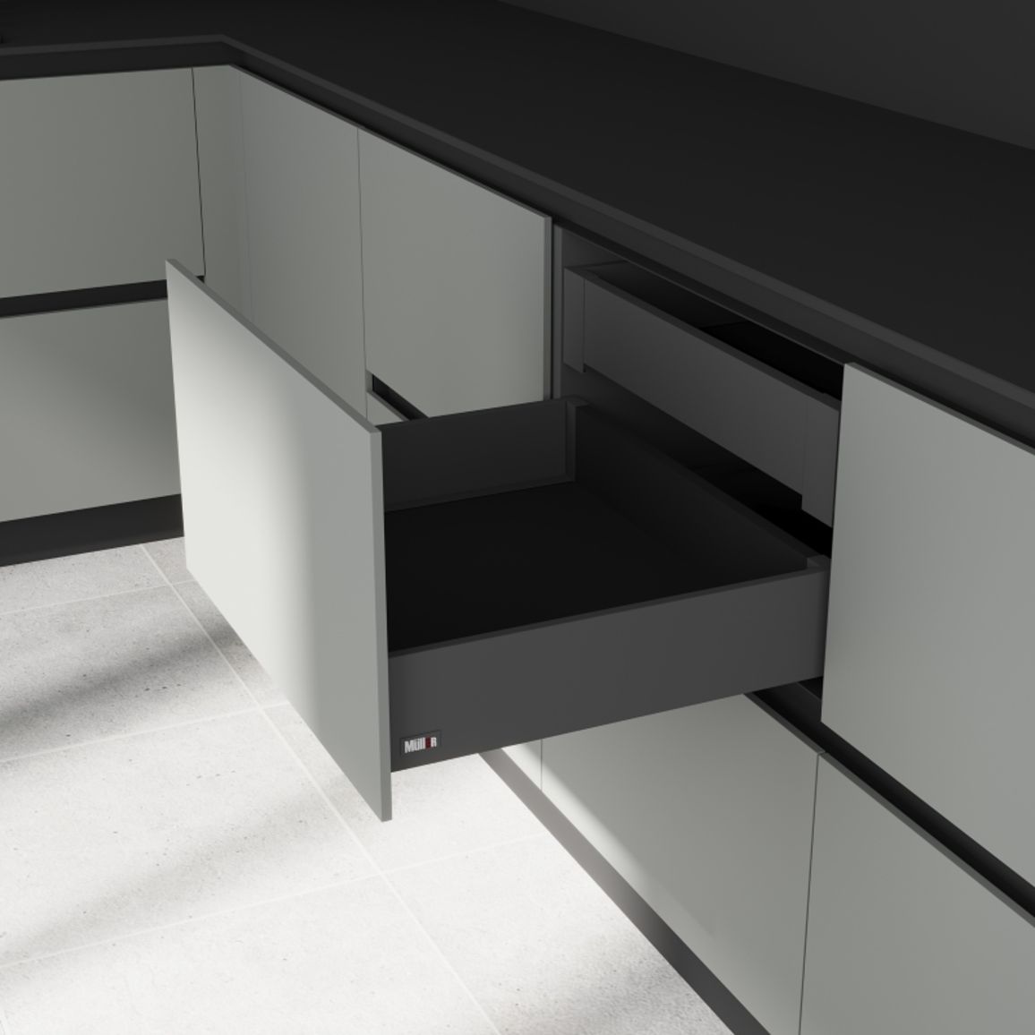 Комплект для ящика Muller Box profi line 3D L=400 Н=95 антрацит Комплект для ящика Muller Box profi line 3D L=400 Н=95 антрацит