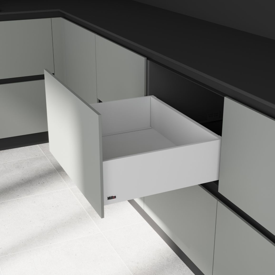 Комплект для ящика Muller Box profi line 3D L=550 Н=127 белый Комплект для ящика Muller Box profi line 3D L=550 Н=127 белый