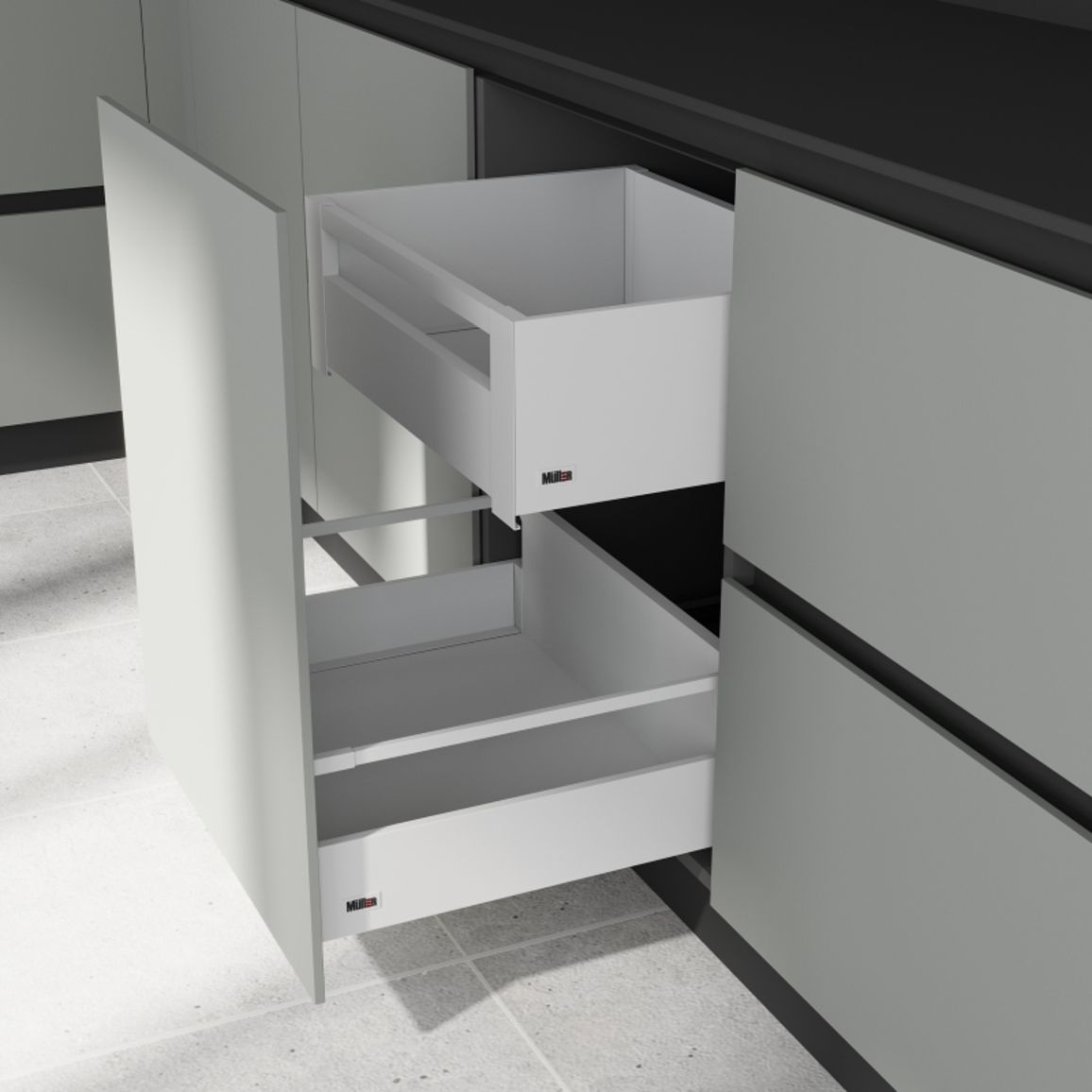 Комплект для внутреннего ящика Muller Box profi line 3D L=450 Н=178 белый Комплект для внутреннего ящика Muller Box profi line 3D L=450 Н=178 белый