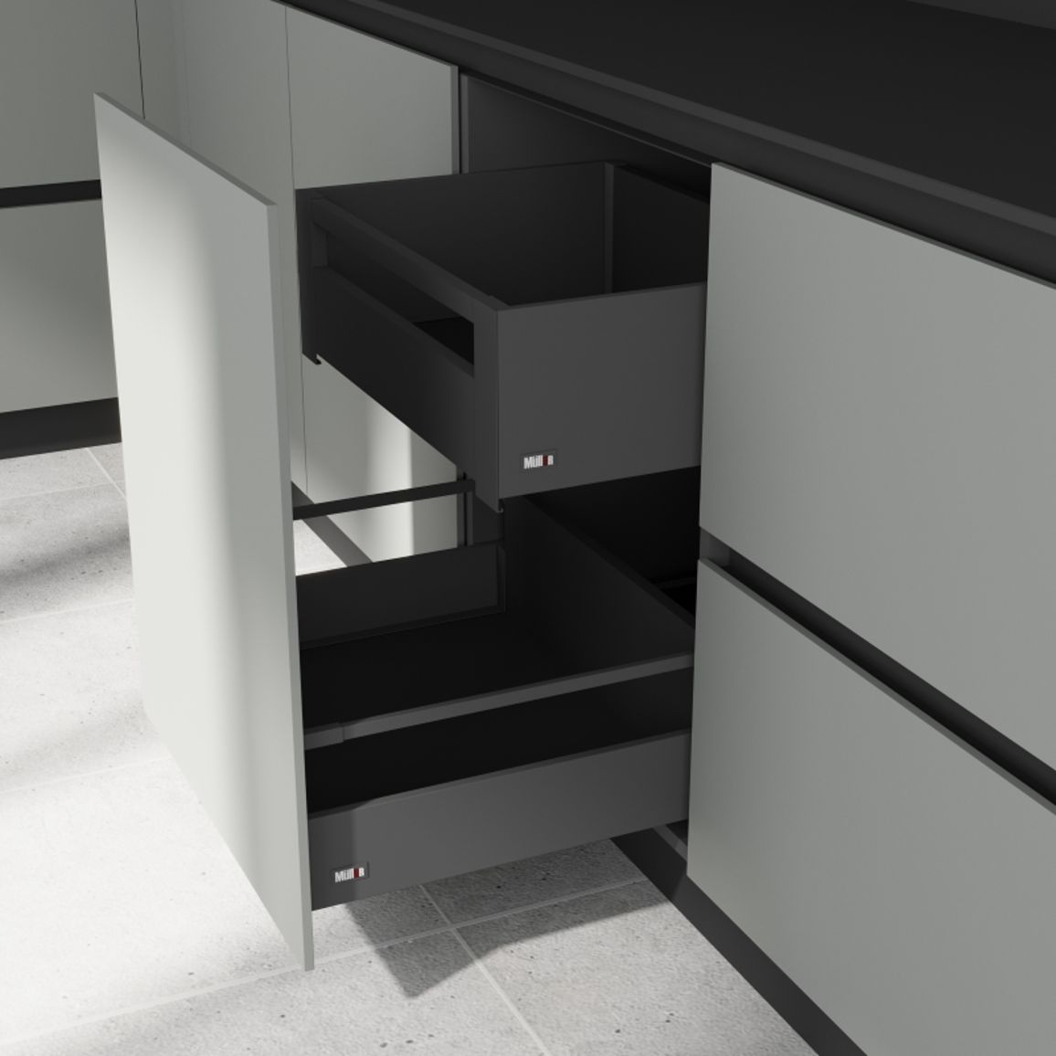 Комплект для внутреннего ящика Muller Box profi line 3D L=500 Н=178 антрацит Комплект для внутреннего ящика Muller Box profi line 3D L=500 Н=178 антрацит