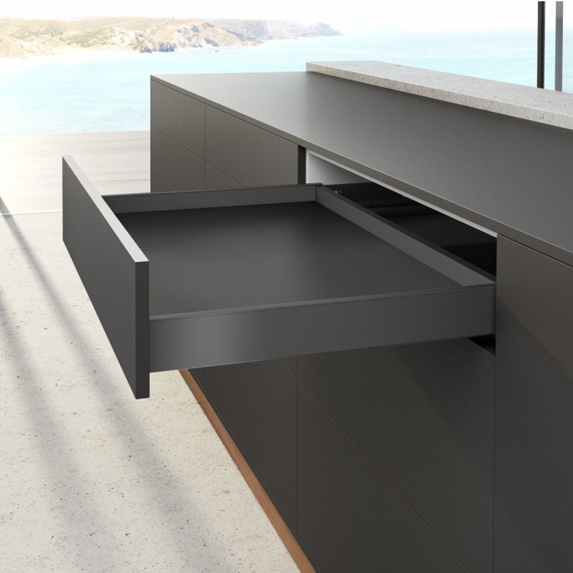 AvanTech YOU Комплект боковин H=77, L=450мм, антрацит (9353418) Hettich AvanTech YOU Комплект боковин H=77, L=450мм, антрацит (9353418) Hettich
