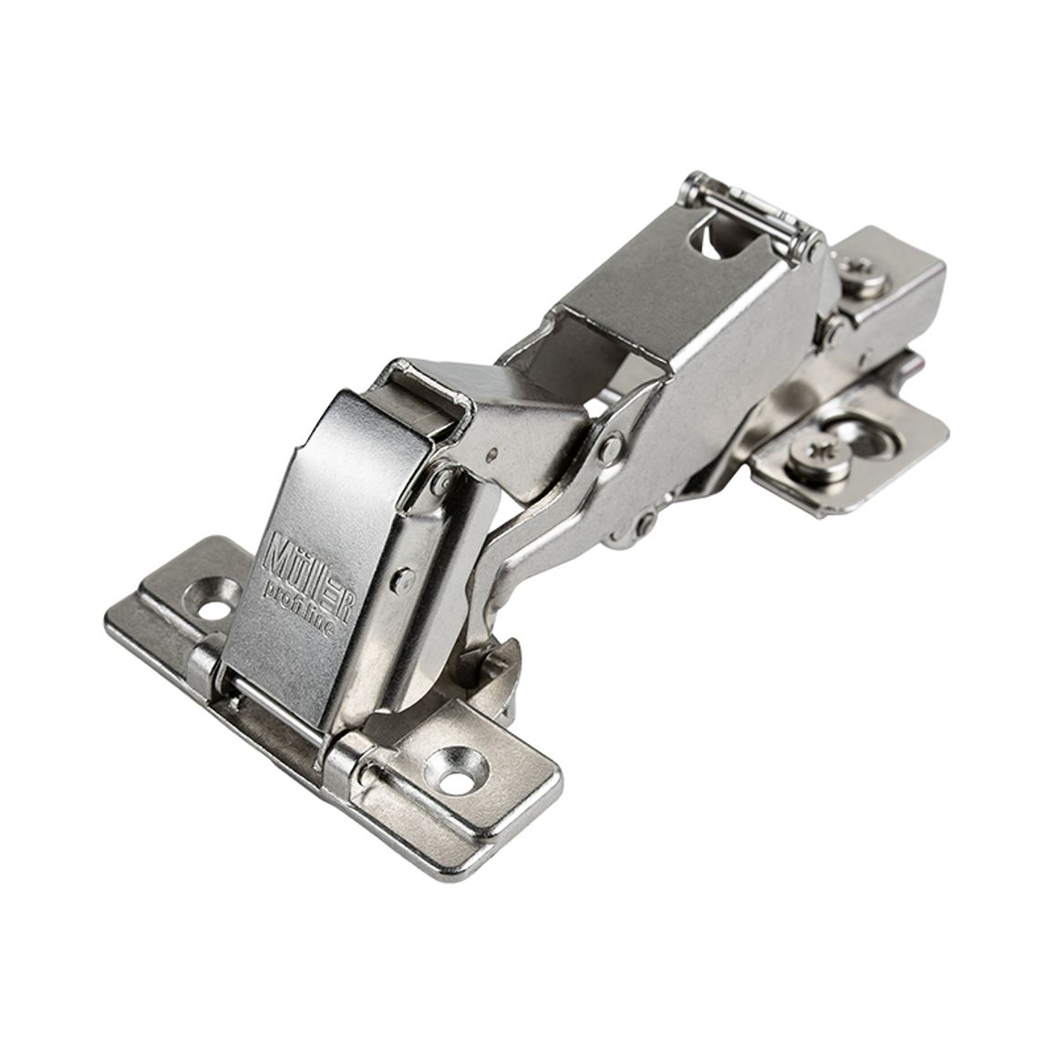 Петля Clip-On, 165°, трансформер, без пружини, никель, 3D Muller Profi Line Петля Clip-On, 165°, трансформер, без пружини, никель, 3D Muller Profi Line