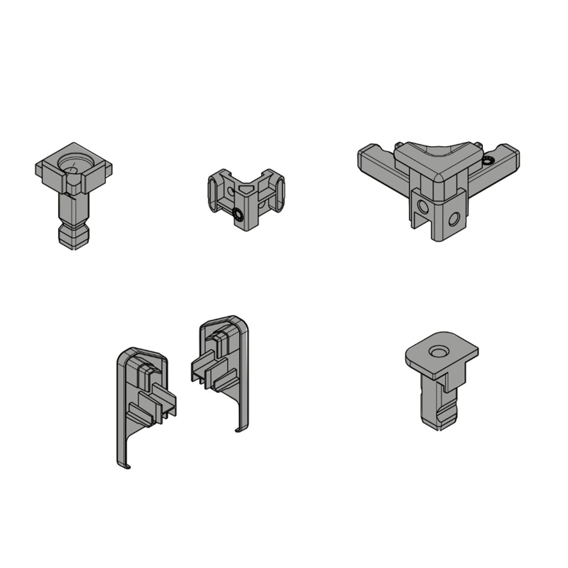 FurnSpin CADRO Standart, комплект без профилей, черный матовый (9360729) Hettich