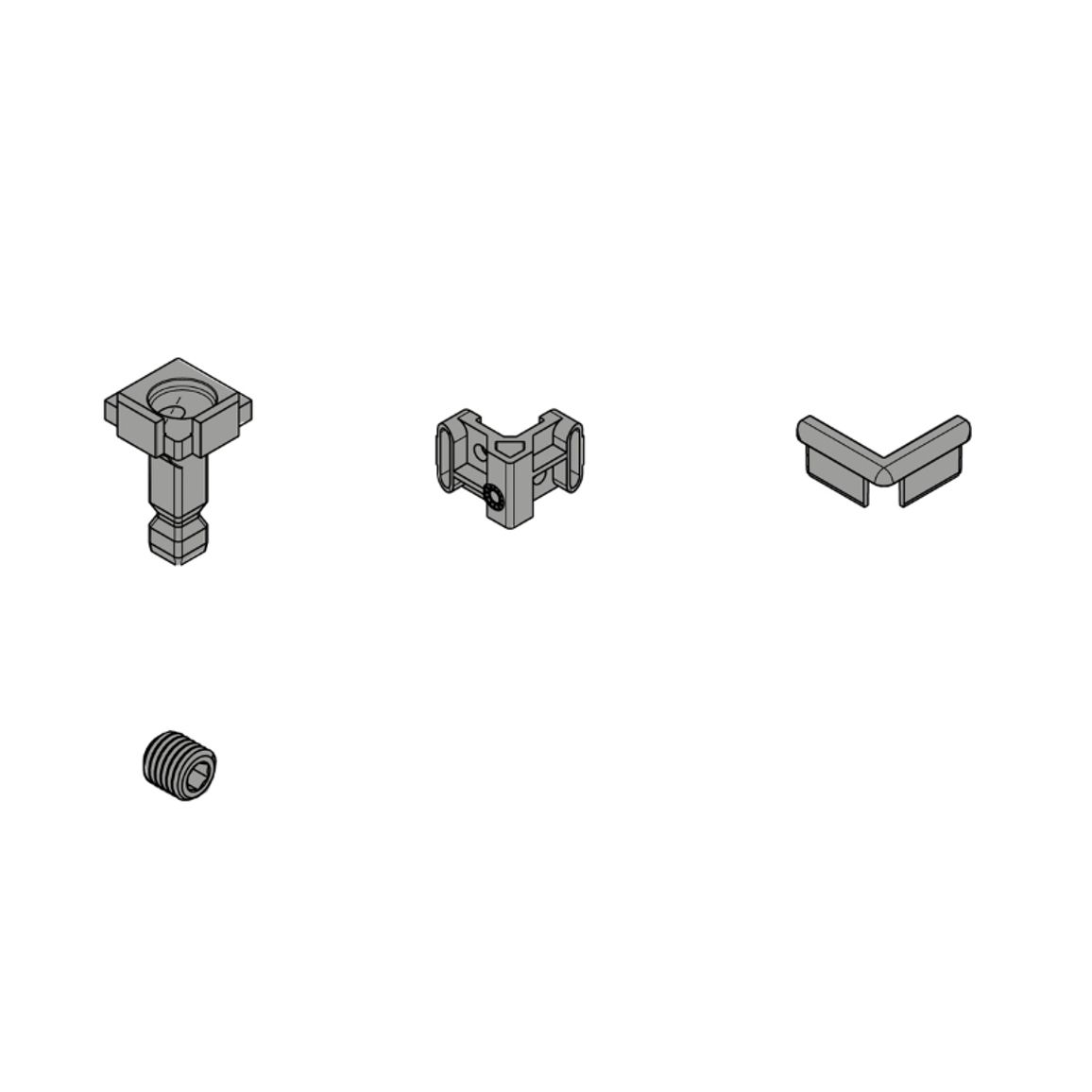 FurnSpin CADRO Hybrid Vertical, комплект без профилей, черный матовый (9360735) Hettich