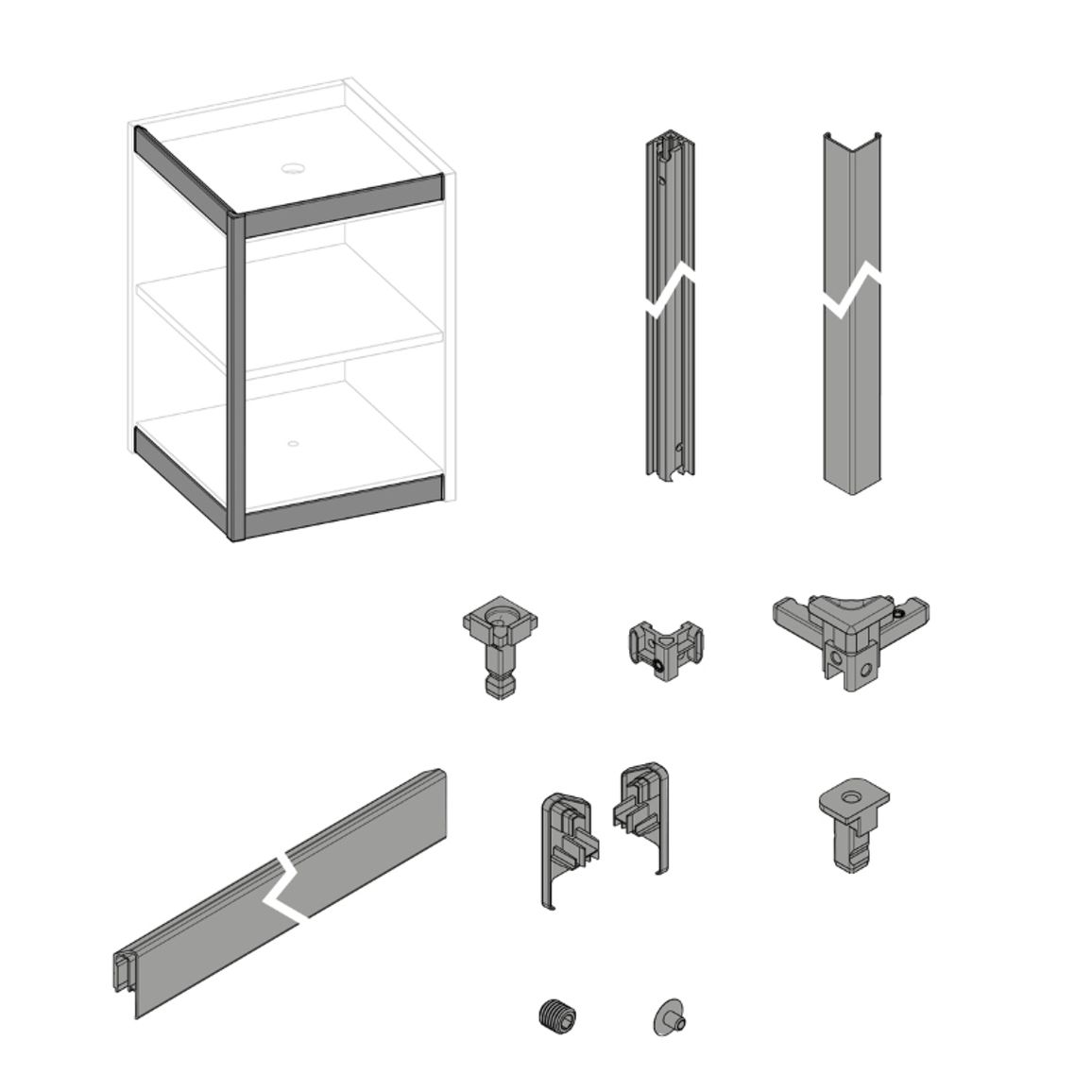 FurnSpin CADRO Standart, полный комплект, черный матовый (9360943) Hettich