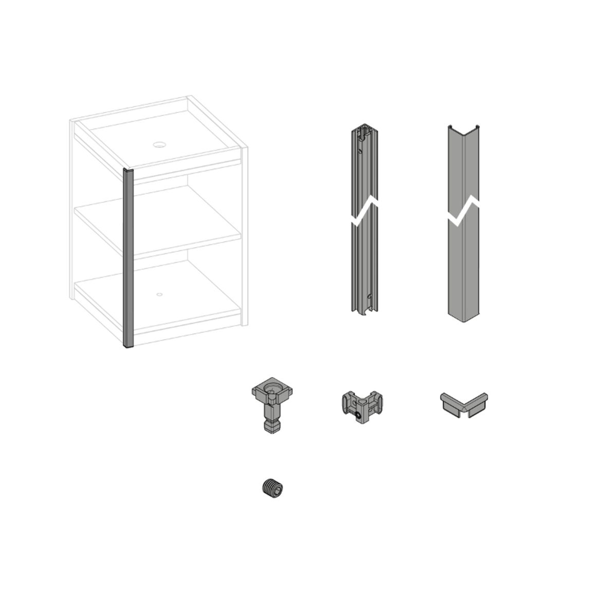 FurnSpin CADRO Hybrid Vertical комплект, черный матовый (9360945) Hettich