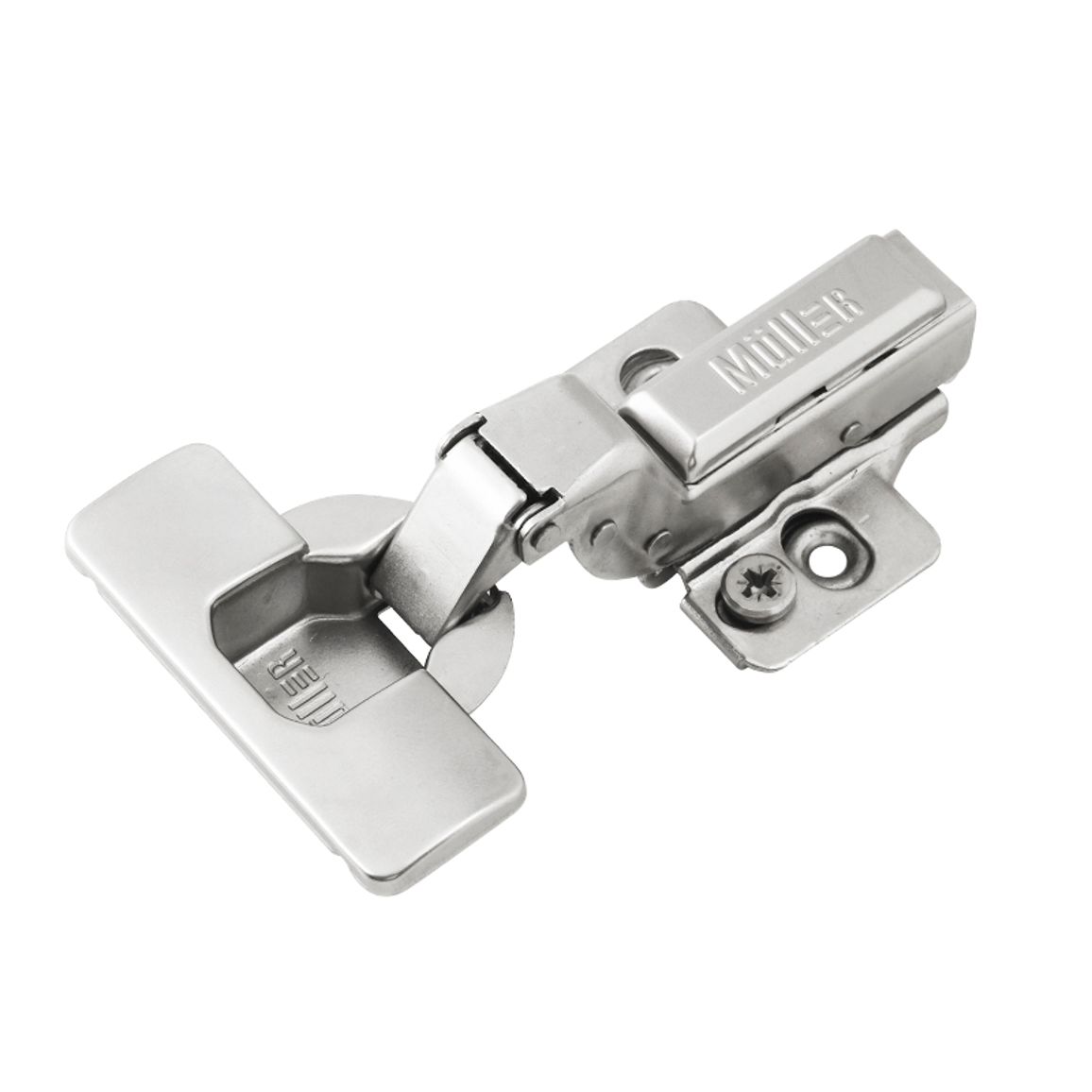Завіса Clip-On, 105°, внутрішня, з дотягувачем, нікель, 3D Muller Profi Line Завіса Clip-On, 105°, внутрішня, з дотягувачем, нікель, 3D Muller Profi Line