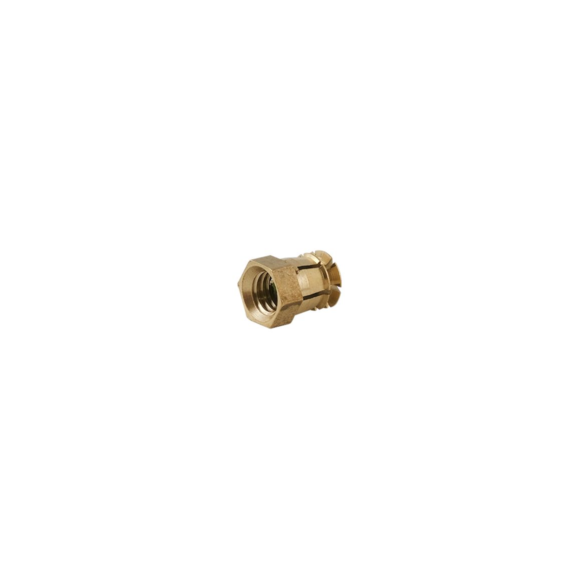 Муфта М6 L=12 D=8, забивная, с нейлоновым шариком, латунь, разжимаемая, (BU12) Permo Муфта М6 L=12 D=8, забивная, с нейлоновым шариком, латунь, разжимаемая, (BU12) Permo