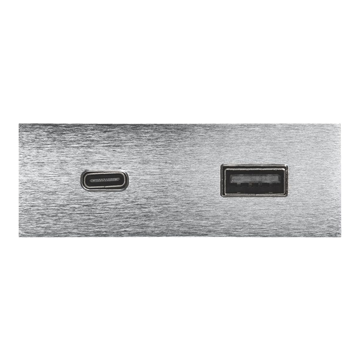VersaPICK USB-розетка прямоугольная, 1 USB порта (5В/9В, 3А/2A), 110-220В, IP20, ZAMAK, нержавеющая