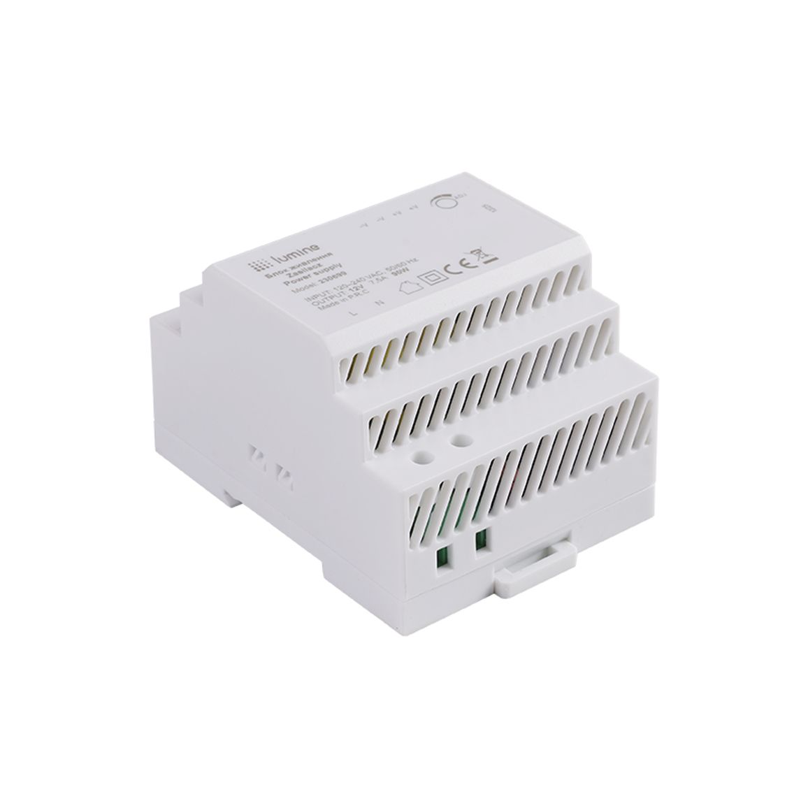 Блок живлення на DIN-рейку, 90W, 12V, IP20, пластик. корпус, Lumine