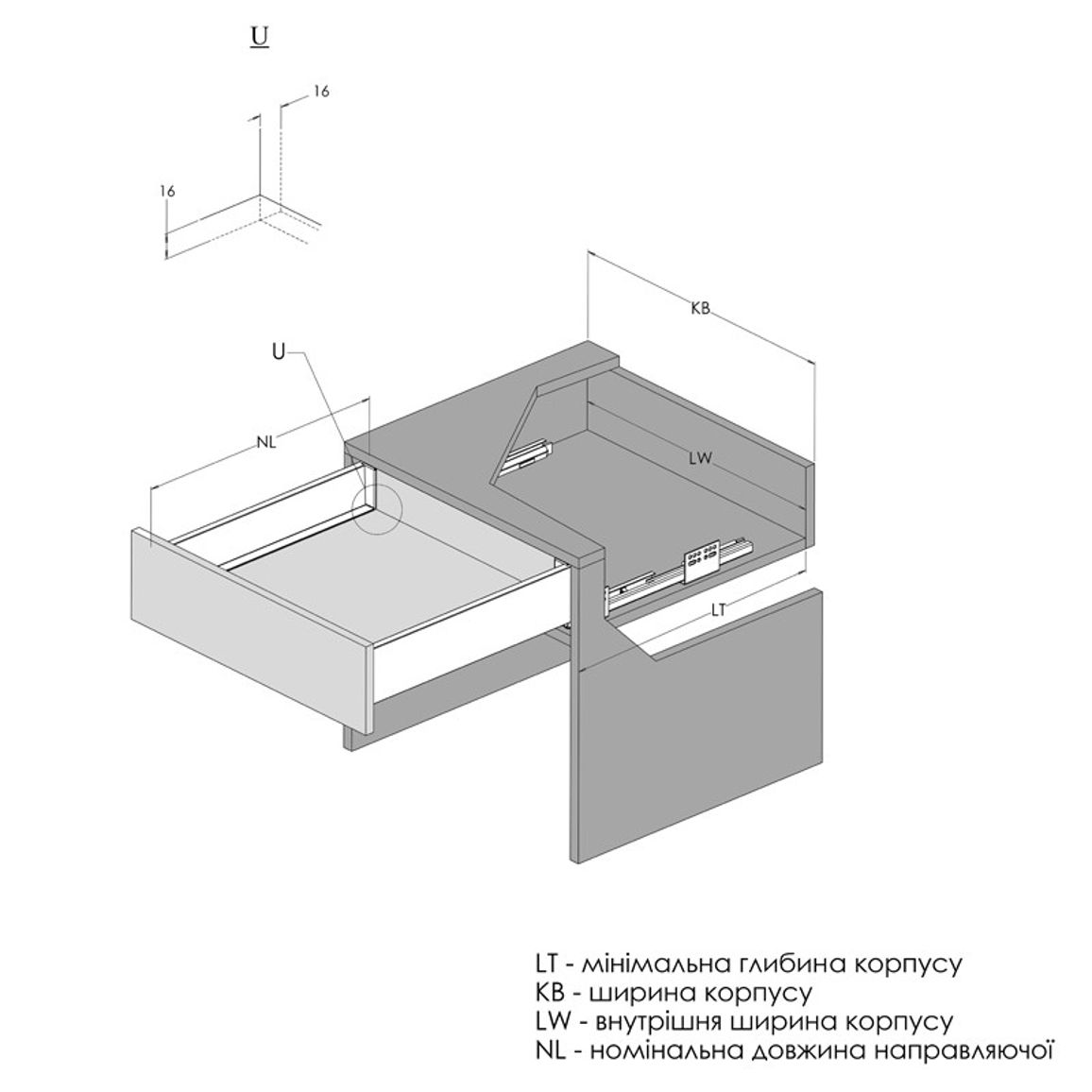 Комплект для шухляди Muller Box profi line 3D L=500 Н=95 антрацит Комплект для шухляди Muller Box profi line 3D L=500 Н=95 антрацит