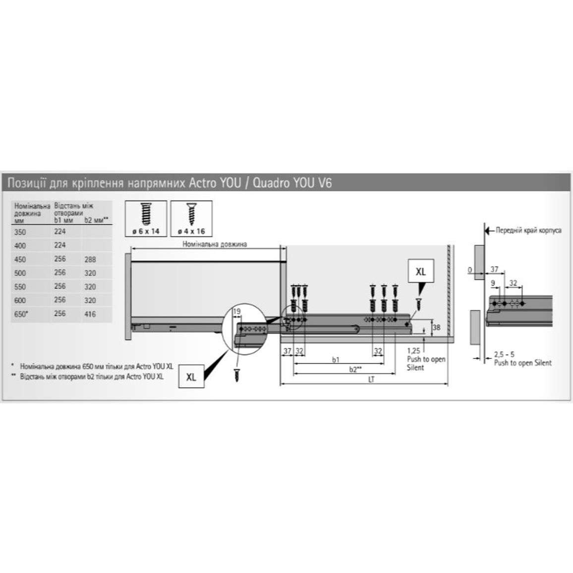 AvanTech YOU Комплект боковин H=251, L=550мм, білий (9353414) Hettich